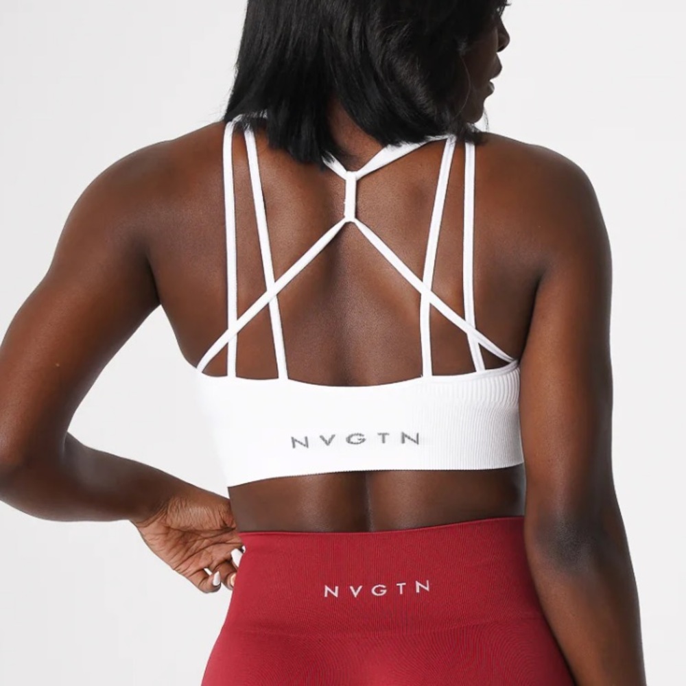 Nvgtn white strappy bra size medium